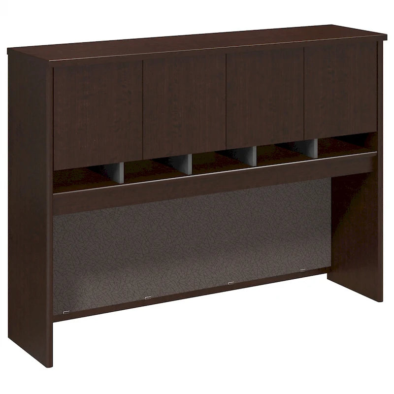 60-Inch Desk Hutch with 4-Door Storage and Wire Management