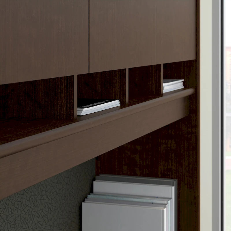 60-Inch Desk Hutch with 4-Door Storage and Wire Management