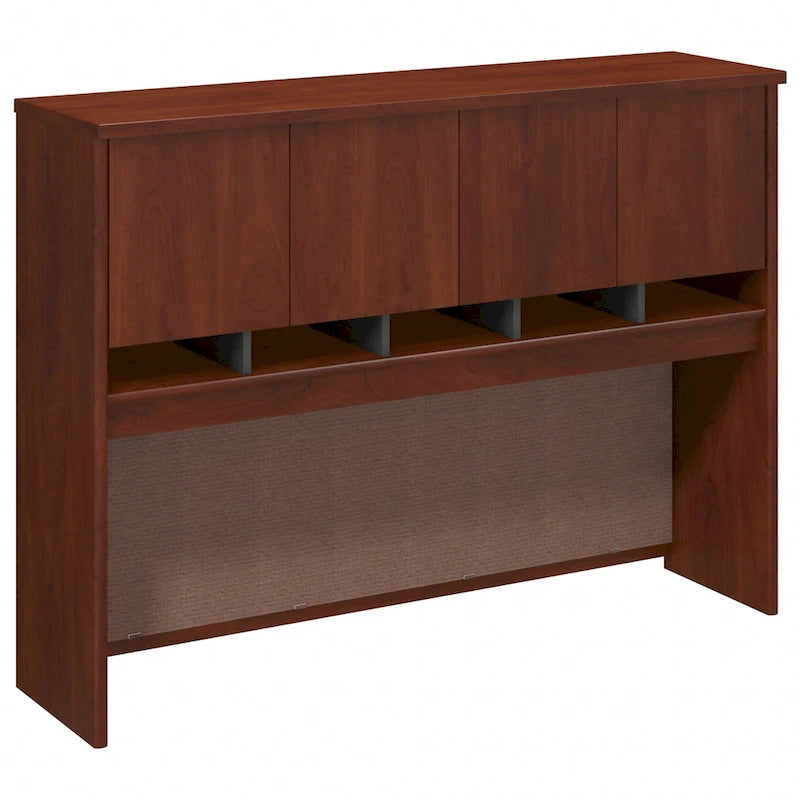60-Inch Desk Hutch with 4-Door Storage and Wire Management