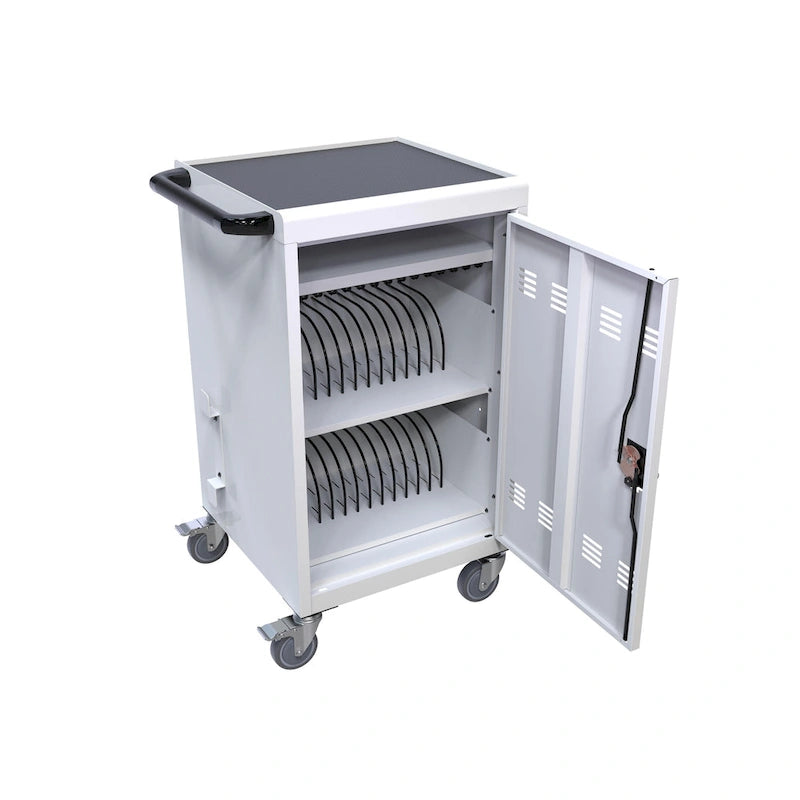 32-Device Mobile Charging Cart and Storage Cabinet for Tablets and Laptops