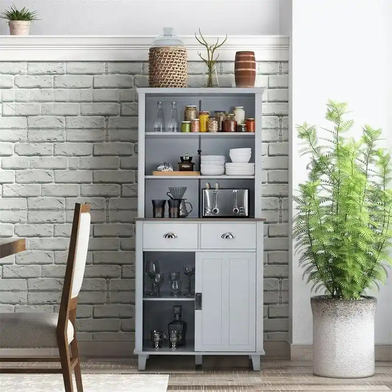 Keukenvoorraadkast met lades en schuifdeuren - 30B x 19D x 67H
