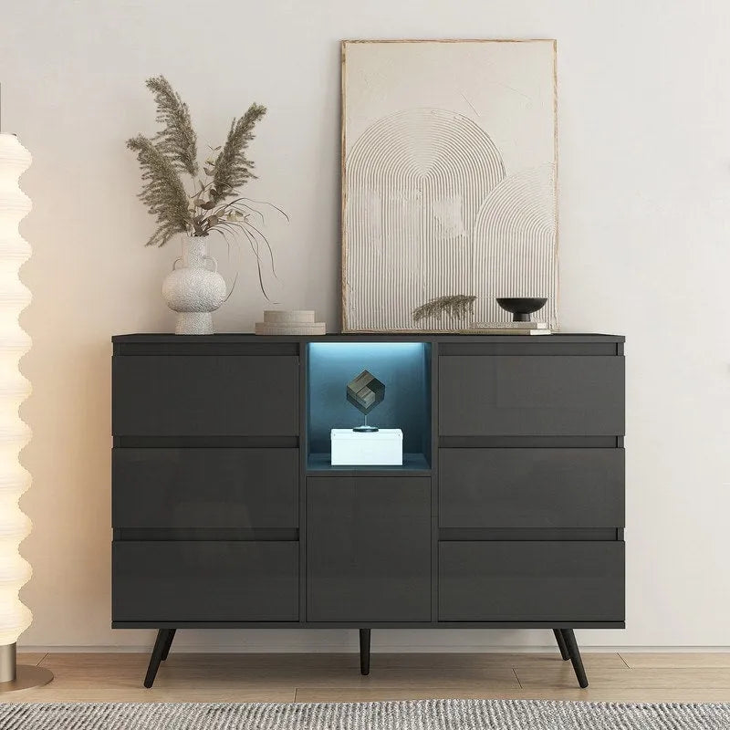 Dressoir Buffelkast met LED-lichtstrip voor woonkamer - 51B x 15,75D x 38,4H