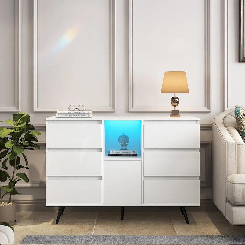 Dressoir Buffelkast met LED-lichtstrip voor woonkamer - 51B x 15,75D x 38,4H