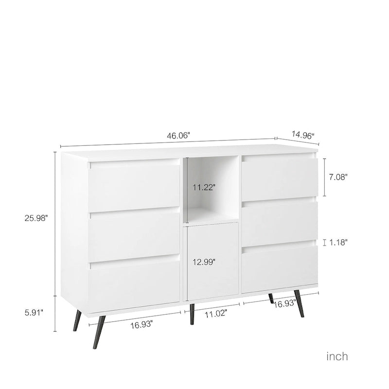 Dressoir Buffelkast met LED-lichtstrip voor woonkamer - 51B x 15,75D x 38,4H