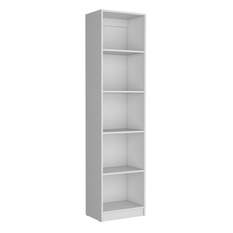 60-inch 3-delige Boekenkastenset met Kastje - 13 Planken, Mat Grijs en Wit