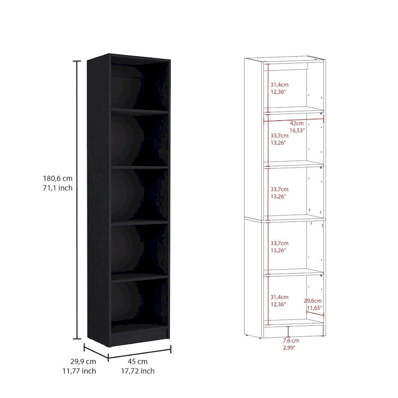 60-inch 3-delige Boekenkastenset met Kastje - 13 Planken, Mat Grijs en Wit