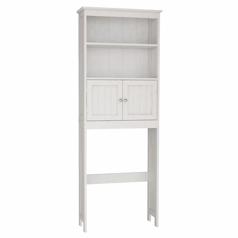 2-laags badkamerkast boven toilet met 2 deuren – Wit MDF