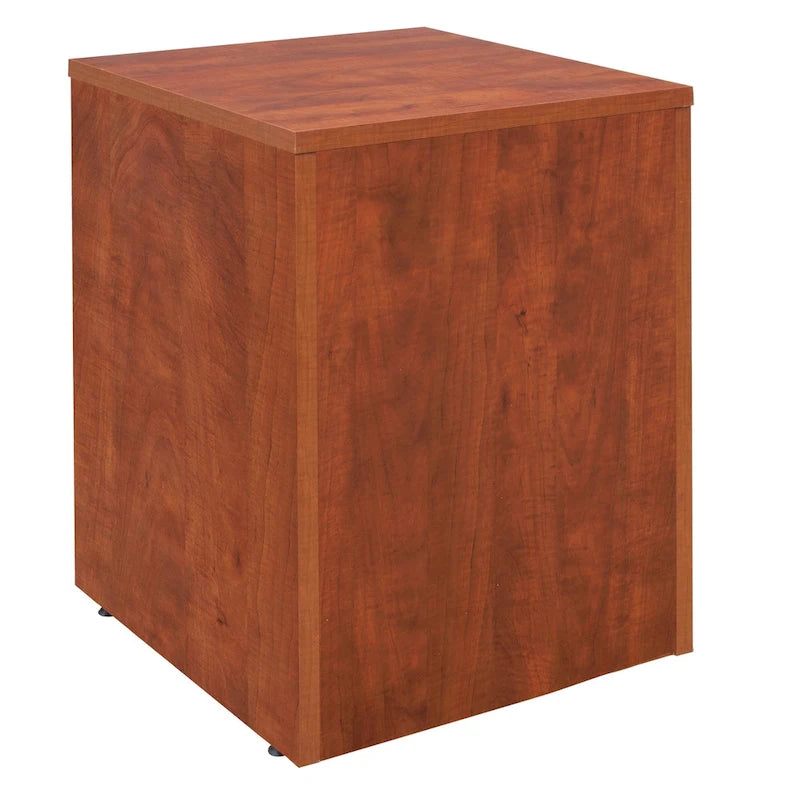 Printer Stand with Fixed Storage Shelf and Drawer - Cherry Finish, 21W x 21D x 29H