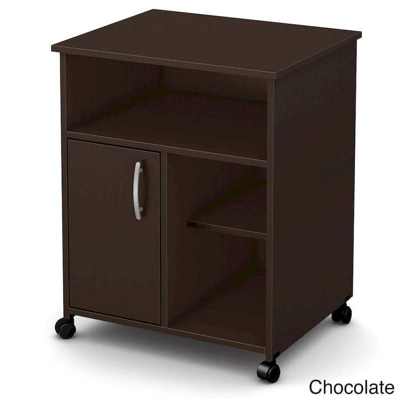 Verrijdbare Printerstandaard met Kast, Open Planken en Verstelbare Plank - 23.5B x 19.5D x 29.5H