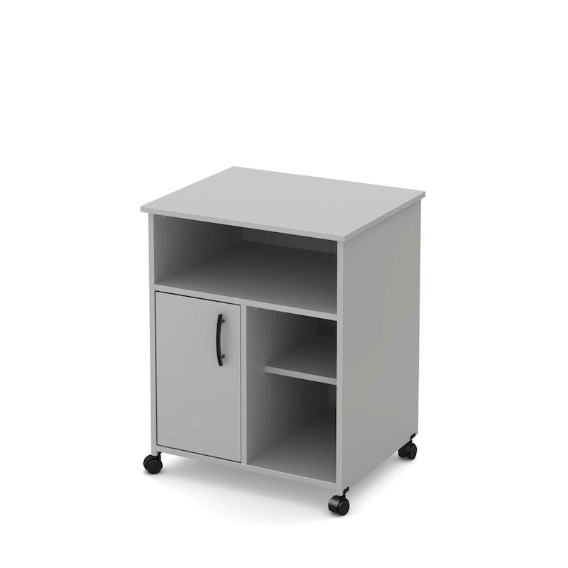 Rolling Printer Stand with Cabinet, Open Shelves, and Adjustable Shelf - 23.5W x 19.5D x 29.5H