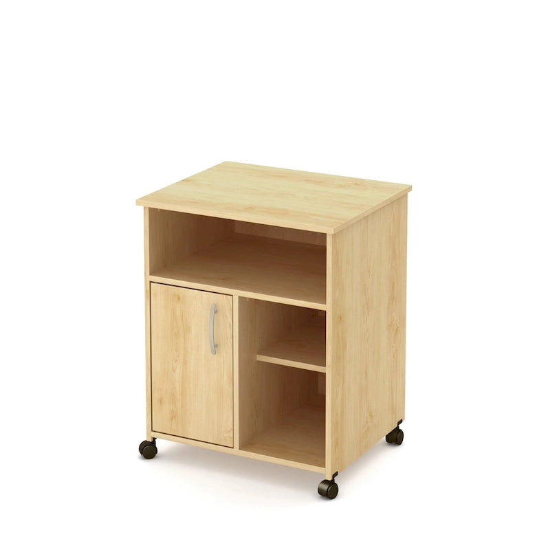 Verrijdbare Printerstandaard met Kast, Open Planken en Verstelbare Plank - 23.5B x 19.5D x 29.5H