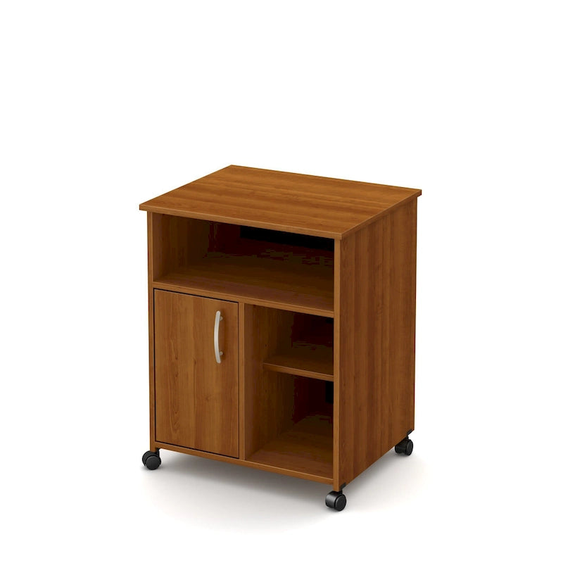 Verrijdbare Printerstandaard met Kast, Open Planken en Verstelbare Plank - 23.5B x 19.5D x 29.5H