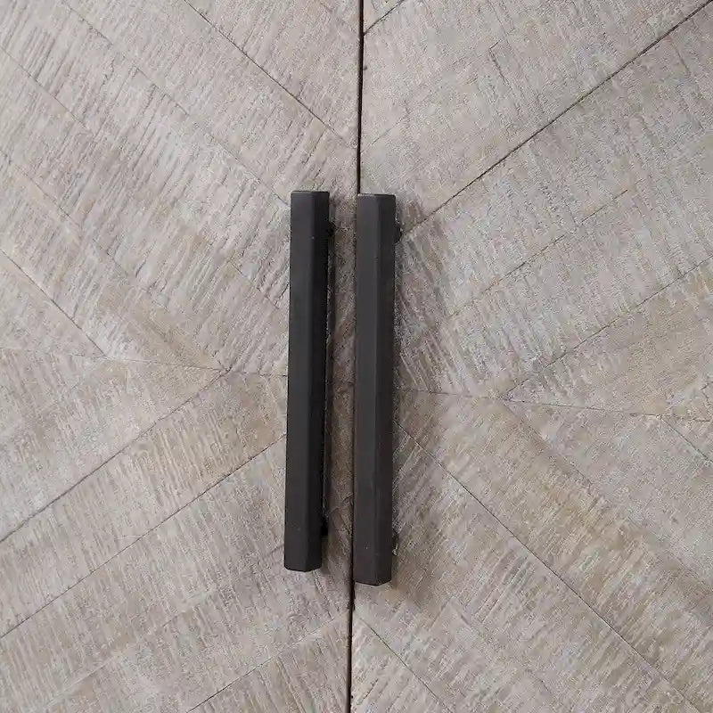 Landelijk accentkastje met witgewassen afwerking en verstelbare plank - 101,6B x 27,9D x 80,6H cm