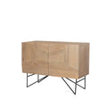 Darwin Light Brown Wooden 2 Door w/ 2 Shelves Accent Cabinet - 44.0L x 17.5W x 30.0H