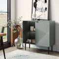 Moderne opbergkast met taps toelopende ijzeren poten en verstelbare planken - 35B x 15,7D x 35H