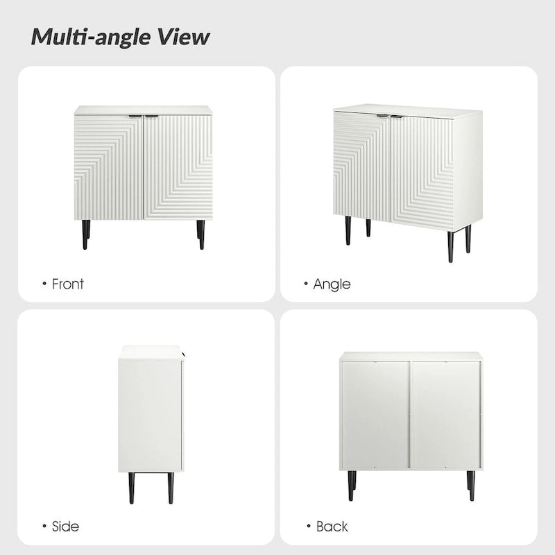 Moderne opbergkast met taps toelopende ijzeren poten en verstelbare planken - 35B x 15,7D x 35H