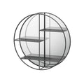 Metalen Frame Decoratieve Glazen Plank met Spiegel - 26B x 26H x 6.25D