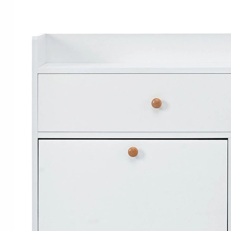 Minimalistische Houten Schoenenkast met Klapladen - 50.71B x 9.42D x 42.52H