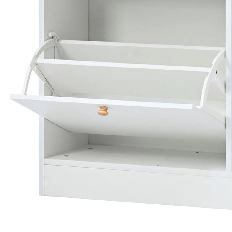 Minimalistische Houten Schoenenkast met Klapladen - 50.71B x 9.42D x 42.52H