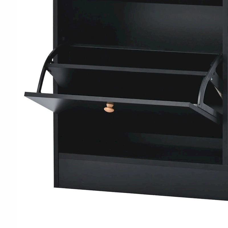 Minimalistische Houten Schoenenkast met Klapladen - 50.71B x 9.42D x 42.52H