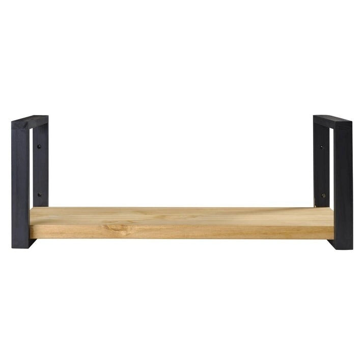 Solid Pine Wood Wall Shelf - 23.62W x 9.06D x 9.06H, Antique Brown
