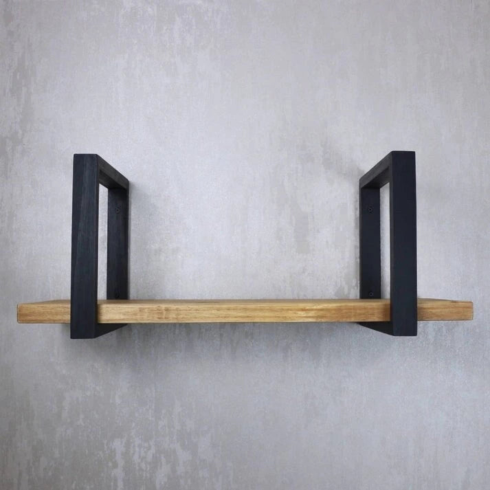 Solid Pine Wood Wall Shelf - 23.62W x 9.06D x 9.06H, Antique Brown