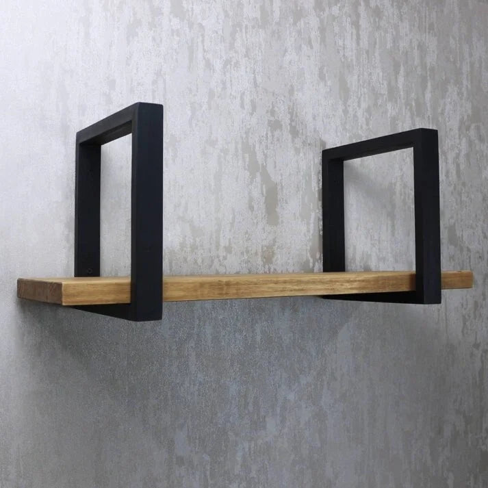 Solid Pine Wood Wall Shelf - 23.62W x 9.06D x 9.06H, Antique Brown