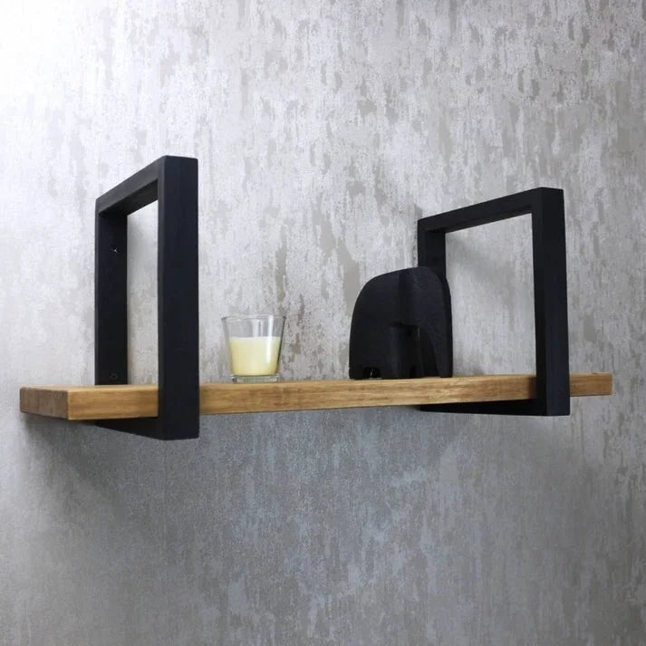 Solid Pine Wood Wall Shelf - 23.62W x 9.06D x 9.06H, Antique Brown