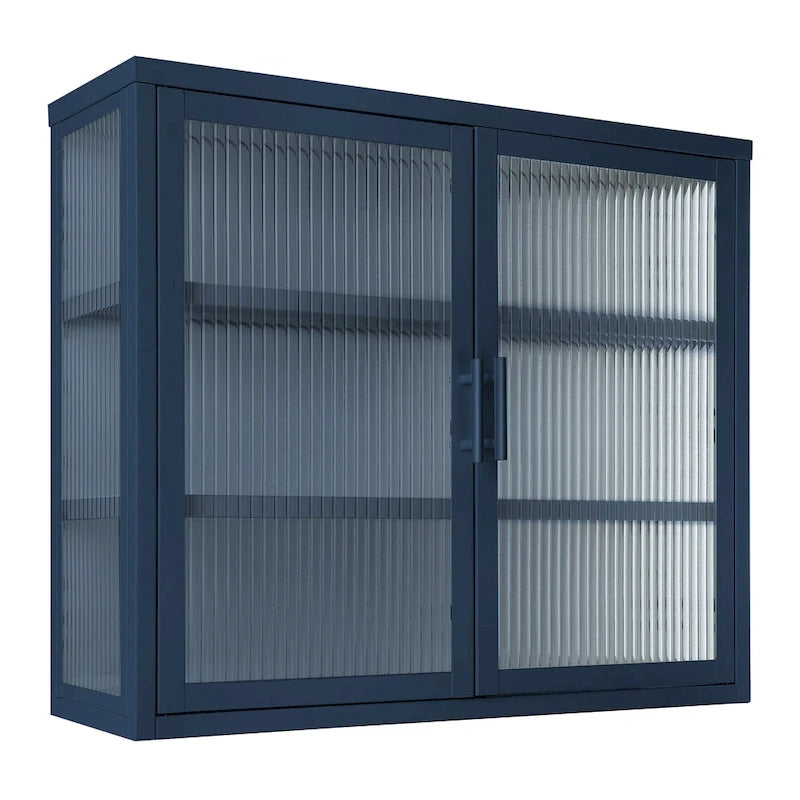 Moderne wandkast met glazen deur en uitneembare planken