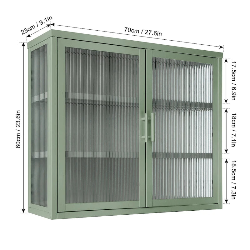 Moderne wandkast met glazen deur en uitneembare planken