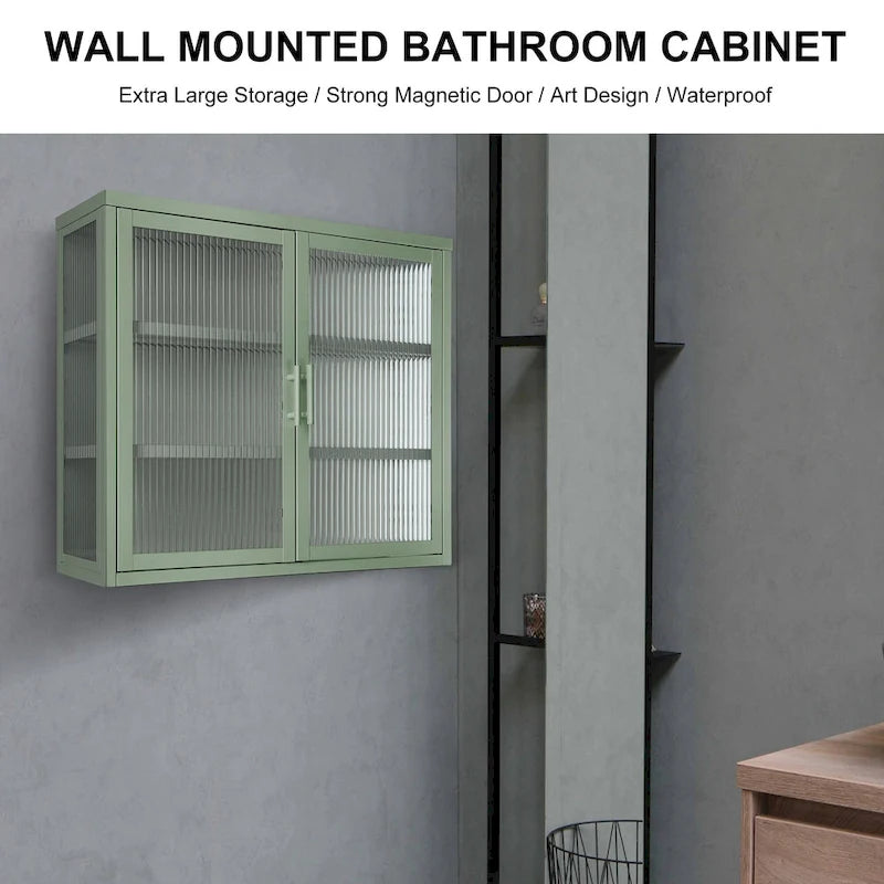 Moderne wandkast met glazen deur en uitneembare planken