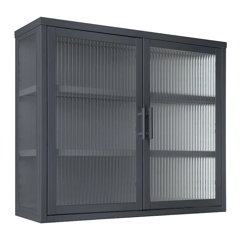 Moderne wandkast met glazen deur en uitneembare planken