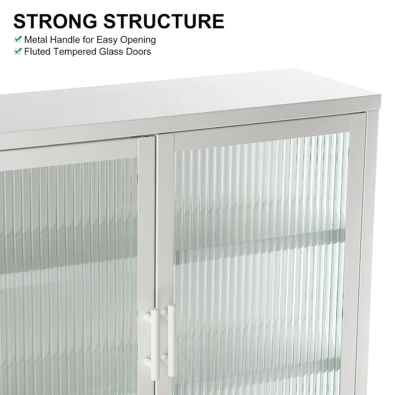 Moderne wandkast met glazen deur en uitneembare planken