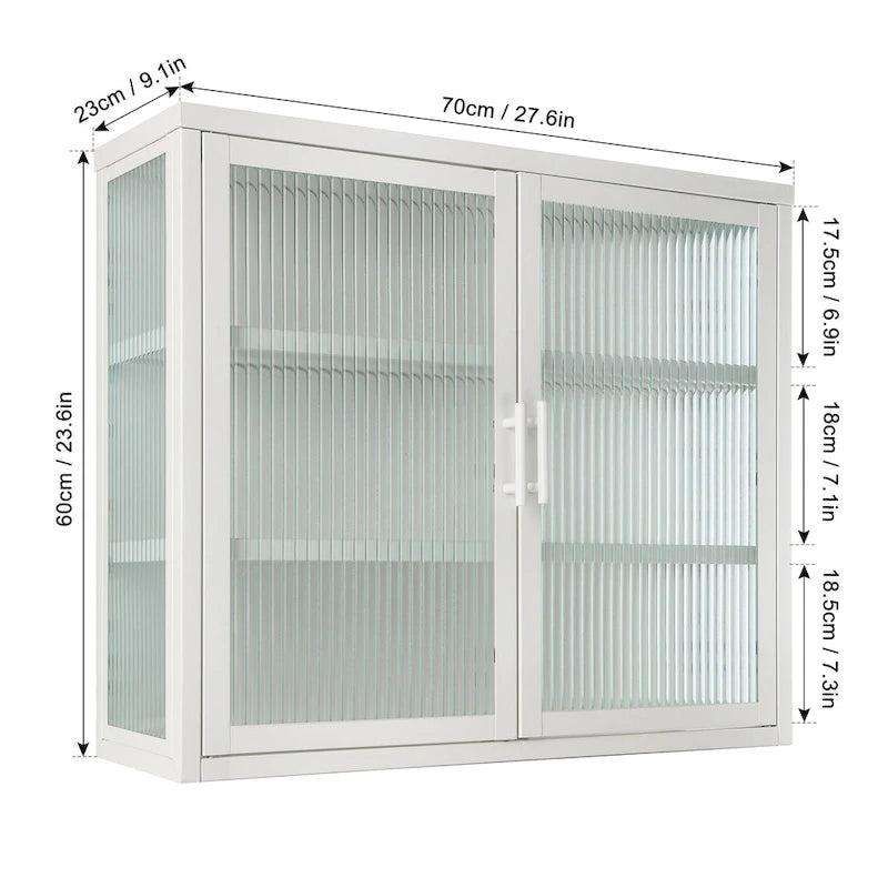 Moderne wandkast met glazen deur en uitneembare planken