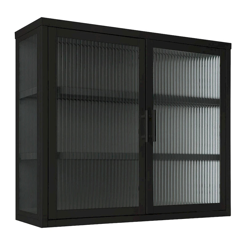 Moderne wandkast met glazen deur en uitneembare planken