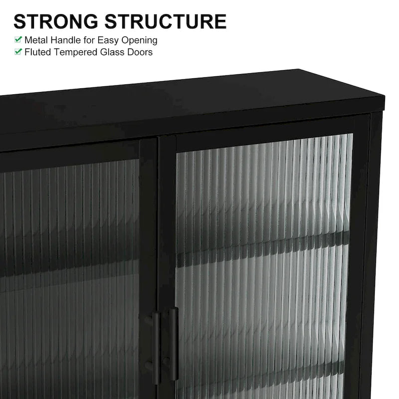 Moderne wandkast met glazen deur en uitneembare planken
