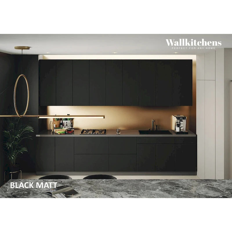 Kitchen Cabinet End Panel with ABS Edgeband - 12W x 24H, Black