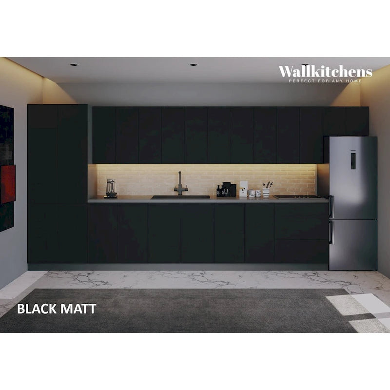 Kitchen Cabinet End Panel with ABS Edgeband - 12W x 24H, Black