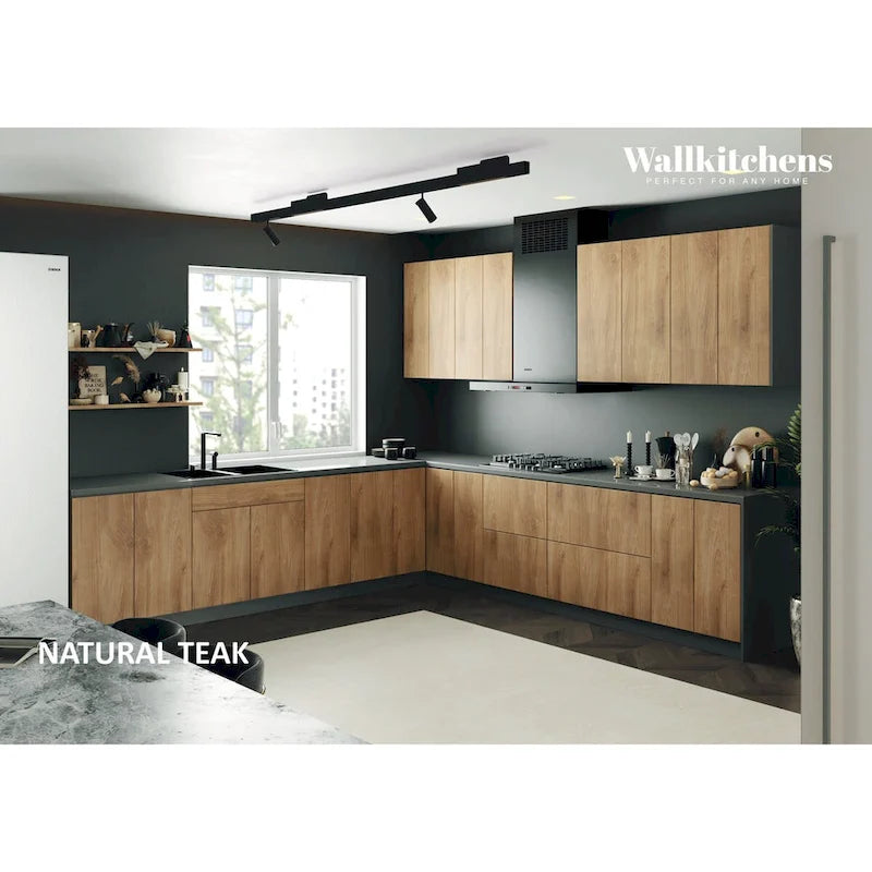 Keukenkast Zijpaneel met ABS Stootrand - 12B x 24H, Zwart