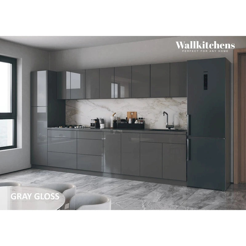 Keukenkast Zijpaneel met ABS Stootrand - 12B x 24H, Zwart
