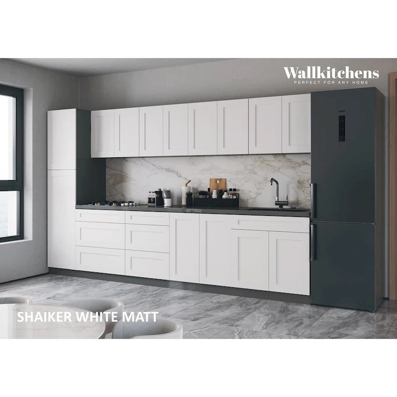 Keukenkast Zijpaneel met ABS Stootrand - 12B x 24H, Zwart