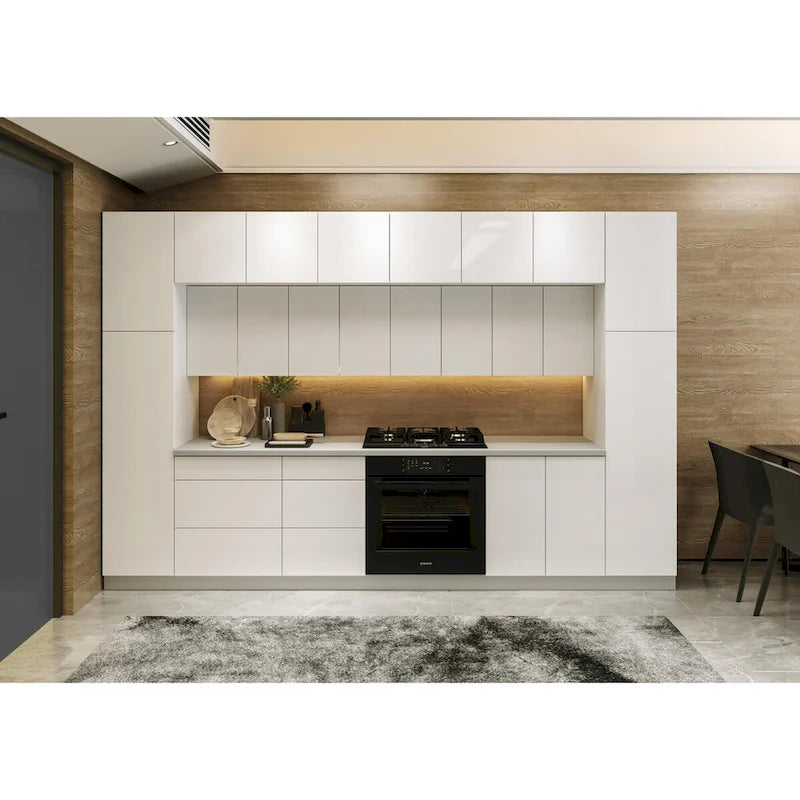 Keukenkast Zijpaneel met ABS Stootrand - 12B x 24H, Zwart