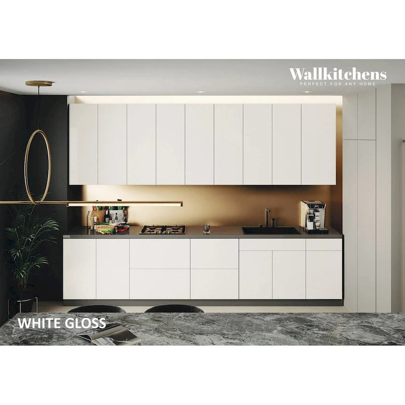 Keukenkast Zijpaneel met ABS Stootrand - 12B x 24H, Zwart