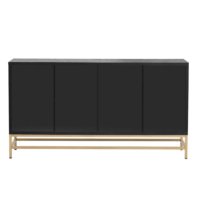 Dressoir in retrostijl met verstelbare planken en metalen poten - 100 kg draagvermogen