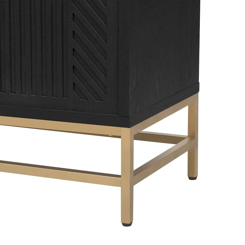 Dressoir in retrostijl met verstelbare planken en metalen poten - 100 kg draagvermogen