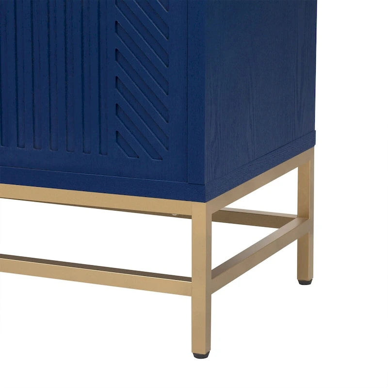 Dressoir in retrostijl met verstelbare planken en metalen poten - 100 kg draagvermogen