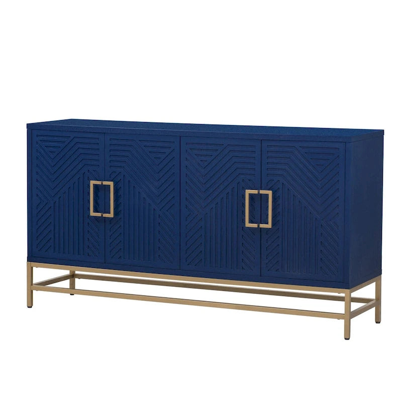 Dressoir in retrostijl met verstelbare planken en metalen poten - 100 kg draagvermogen