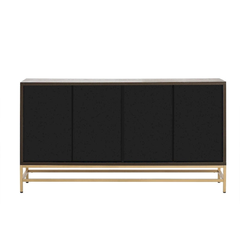 Dressoir in retrostijl met verstelbare planken en metalen poten - 100 kg draagvermogen