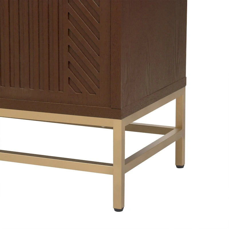 Dressoir in retrostijl met verstelbare planken en metalen poten - 100 kg draagvermogen