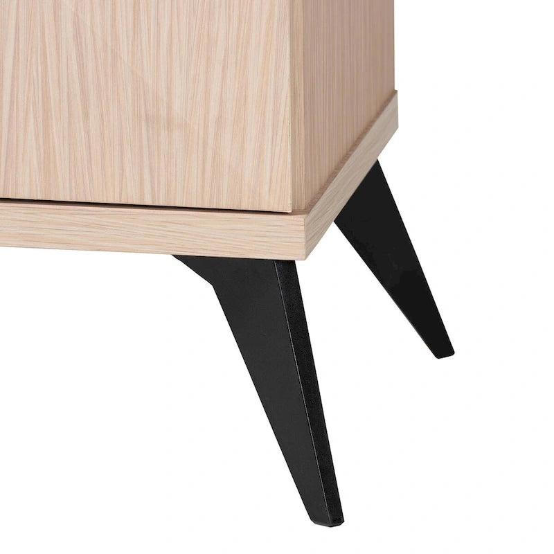 Mid-Century Tweekleurige Keukenkast met 3 Open Schappen en Lade - 60B x 36D x 132H